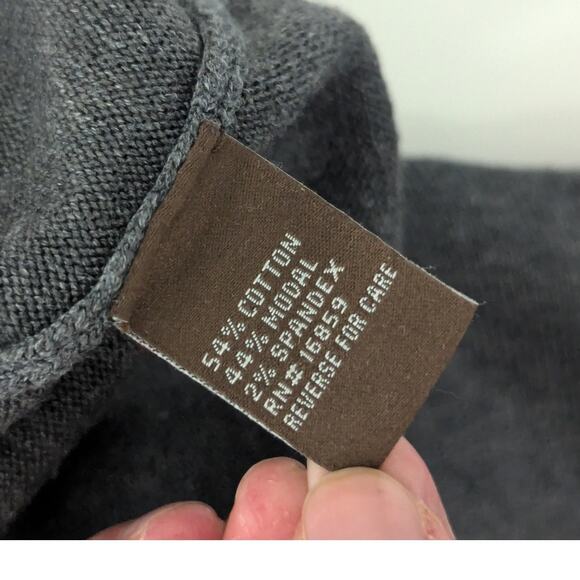 J. McLaughlin Gray V Neck Sweater Mens Large Knit Preppy Corpcore Workwear Corp - Picture 4 of 4